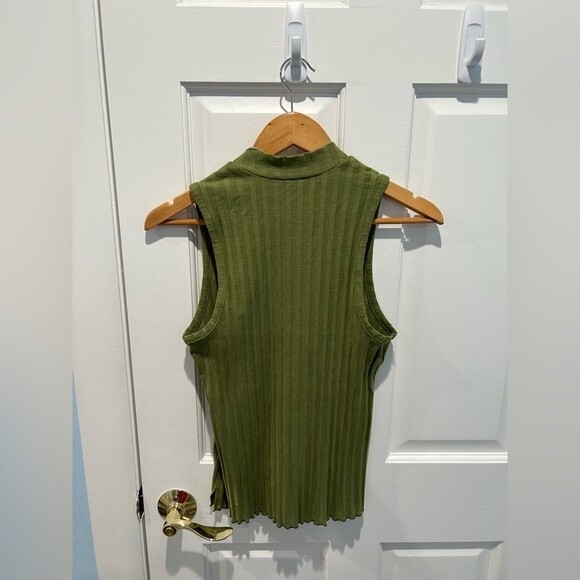 A NEW DAY Women Soft Lightweight Knit PLEATED Shirt/Top Green SZ S - Picture 3 of 4